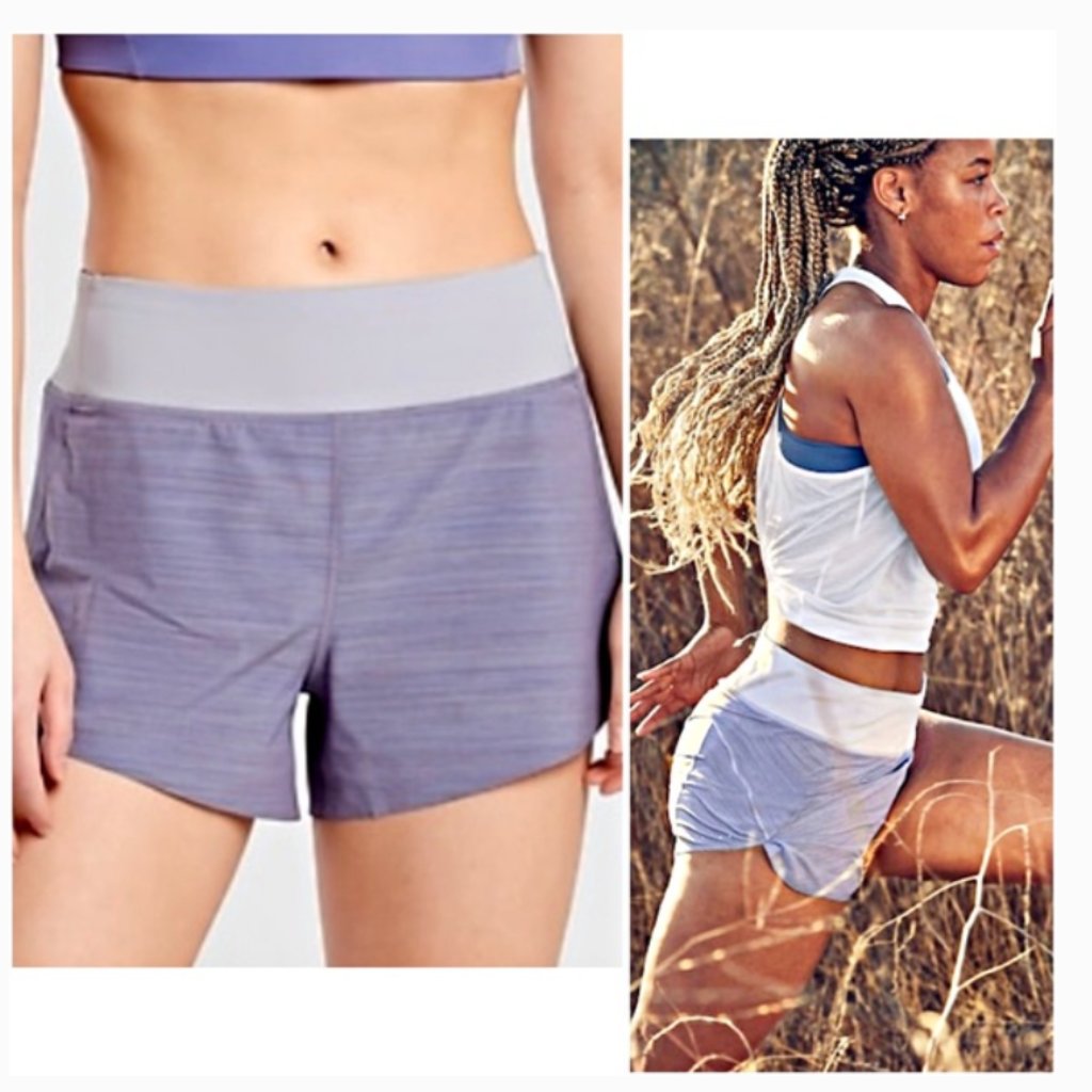 Nwt Athleta Run With It Textured Shorts Purple Violet 1x